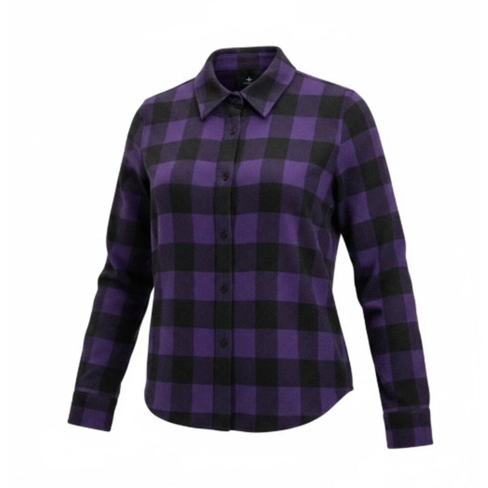 Tuckernuck Flannel Shirt Large Purple Black Buffalo Check Plaid Western Yoke NWT - Picture 15 of 15